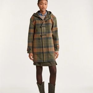 Pendleton Green and Brown Pea Coat with Hood and Toggle Closures